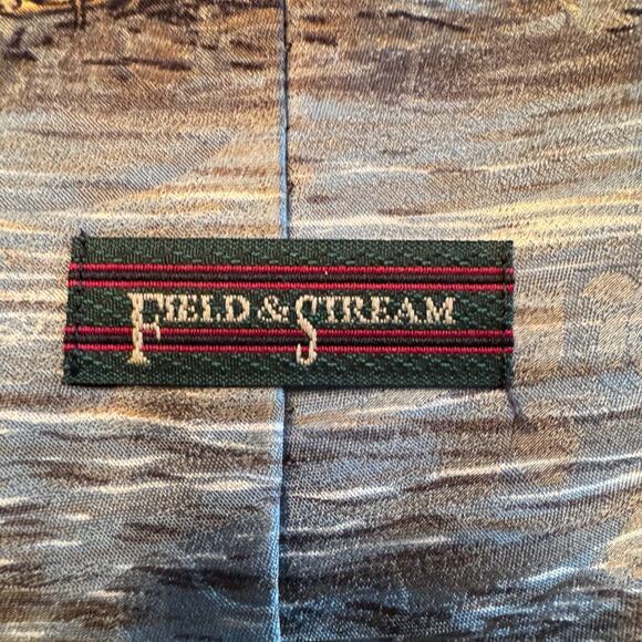 Field & Stream Ducks Designer Tie Men's Silk Necktie Maroon Made in USA - Picture 7 of 8